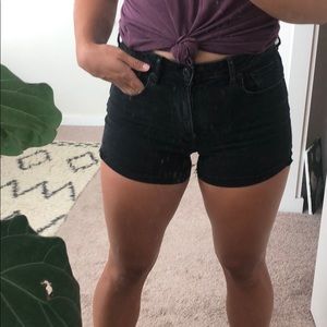 American Eagle High Rise Black Jean Shorts